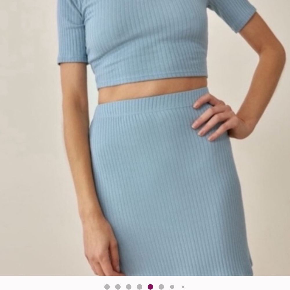 Reformation Ribbed Mini Skirt